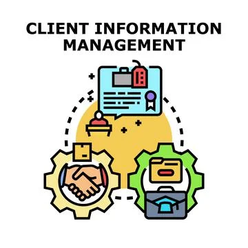 Client information management system vector concept Stock Illustration