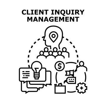 Client inquiry management vector concept illustration Illustrazione stock