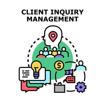 Client inquiry management vector concept illustration Illustrazione stock
