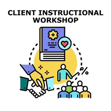 Client instructional workshop providing educational business training Stock Illustration