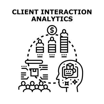 Client interaction analytics and customer experience research Stockillustratie