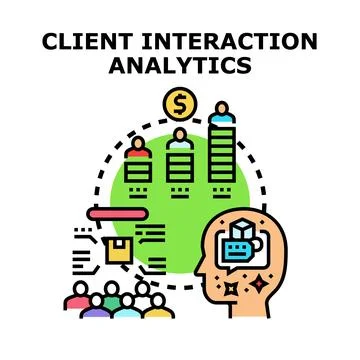 Client interaction analytics and customer experience research Stock Illustration