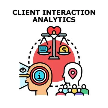 Client interaction analytics measuring satisfaction and profitability Stock Illustration