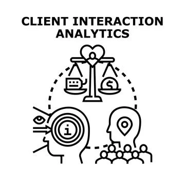 Client interaction analytics measuring satisfaction and profitability Stock Illustration