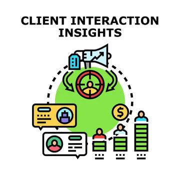 Client interaction insights for business analysis Stock Illustration