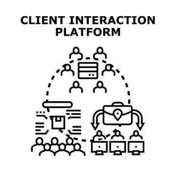 Client interaction platform developing business network solution Stock-Illustration