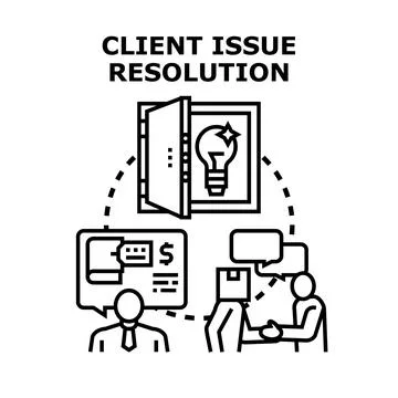 Client issue resolution finding effective solutions concept Stock Illustration