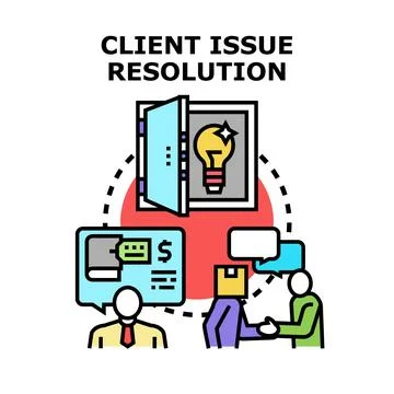 Client issue resolution finding effective solutions concept Stock Illustration