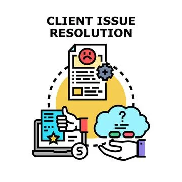 Client issue resolution process customer support cycle Stock Illustration