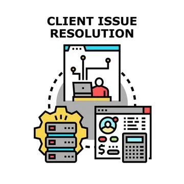 Client issue resolution process managing customer problem solving 库存插图