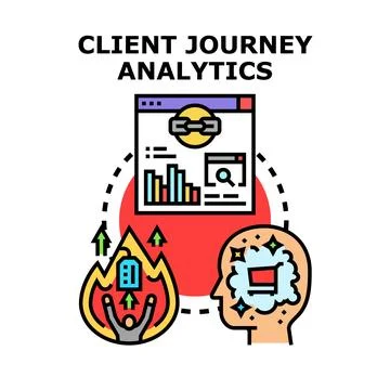 Client journey analytics optimizing customer experience process Stock Illustration
