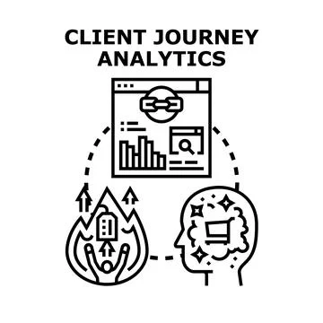 Client journey analytics optimizing customer experience process Illustrazione stock