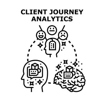 Client journey analytics optimizing customer experience process Stock Illustration