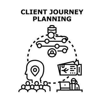 Client journey planning and customer experience mapping Stock Illustration