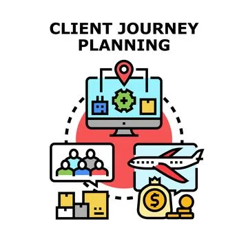 Client journey planning and customer experience strategy Stock Illustration