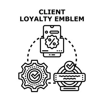 Client loyalty emblem vector concept illustration Stock Illustration