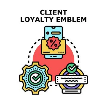 Client loyalty emblem vector concept illustration Illustrazione stock
