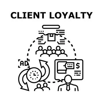 Client loyalty generating repeat customer business cycle Stock Illustration