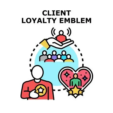 Client loyalty program developing customer relationship management Stock Illustration