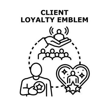 Client loyalty program developing customer relationship management Stock Illustration