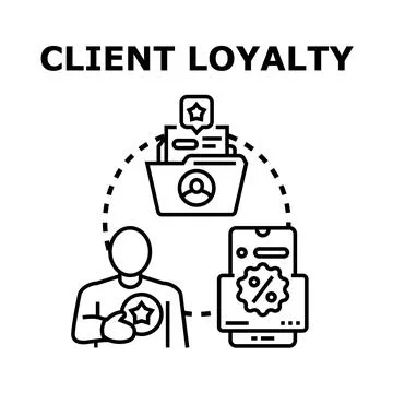 Client loyalty program increasing customer retention and reward Stock Illustration