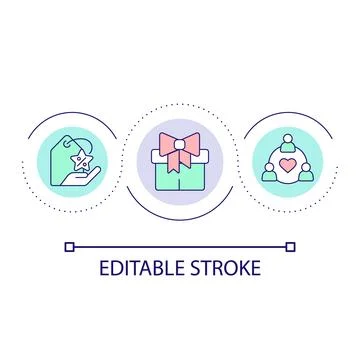 Client loyalty program loop concept icon Illustrazione stock