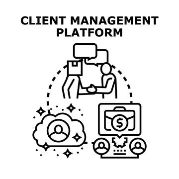 Client management platform optimizing business customer relationship 스톡 일러스트