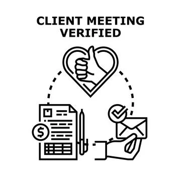 Client meeting verification process concept illustration Stock Illustration