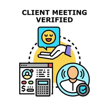 Client meeting verification process illustration 스톡 일러스트