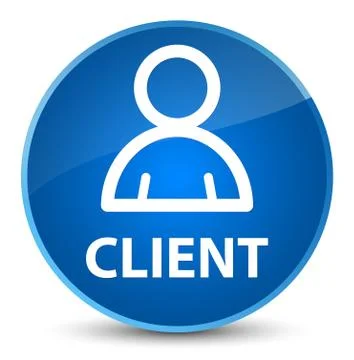 Client (member icon) elegant blue round button Stock Illustration