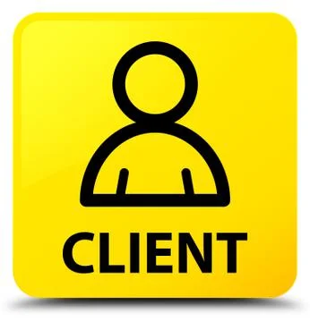 Client (member icon) yellow square button Stock Illustration