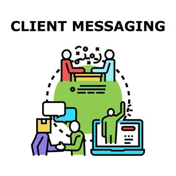 Client messaging communicating, support, and business interaction Stock Illustration