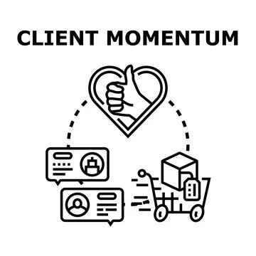 Client momentum engaging customer loyalty and purchasing behavior Stock Illustration