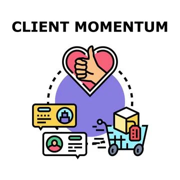 Client momentum engaging customer loyalty and purchasing behavior Stock-Illustration