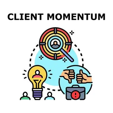 Client momentum vector icon concept illustration Stock Illustration