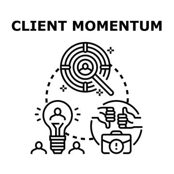 Client momentum vector icon concept illustration Stock Illustration