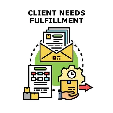 Client needs fulfillment process delivering order イラスト素材