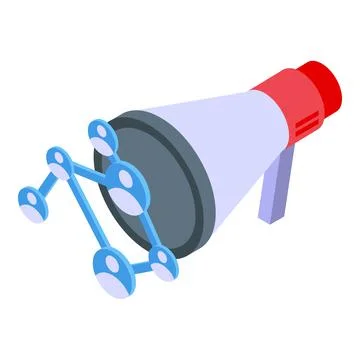 Client network megaphone icon isometric vector. Customer know Illustrazione stock