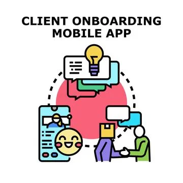 Client onboarding mobile application creating seamless user experience Stock Illustration