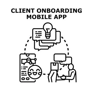 Client onboarding mobile application creating seamless user experience Stock Illustration