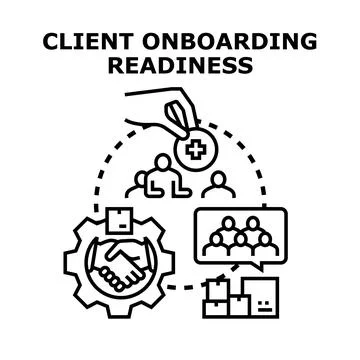 Client onboarding readiness for new team members Stock Illustration