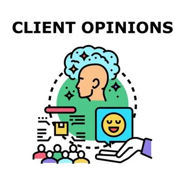 Client opinions and customer feedback experience concept Stock Illustration