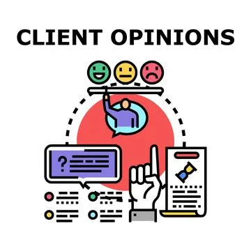 Client opinions collecting customer feedback and rating service Stock Illustration