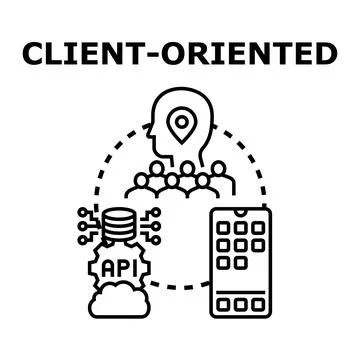 Client oriented digital service development strategy Stockillustratie