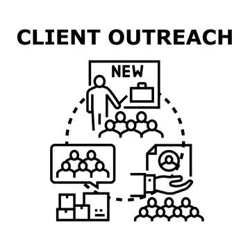 Client outreach development strategy vector illustration Stock Illustration