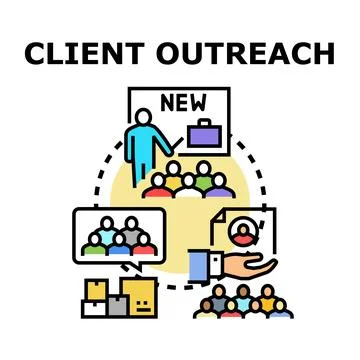 Client outreach development strategy vector illustration 스톡 일러스트