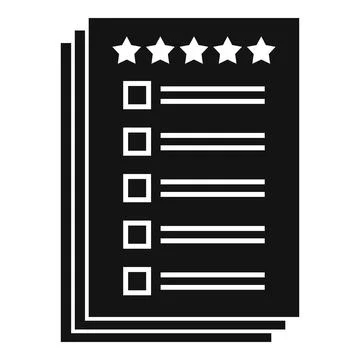 Client paper review icon simple . Product evaluation Stock Illustration