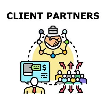 Client partners relationship management between business team Stock Illustration