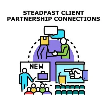 Client partnership connections and new customer onboarding Stock Illustration