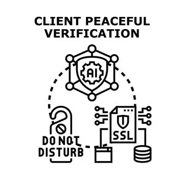 Client peaceful verification concept system security accessing data 스톡 일러스트